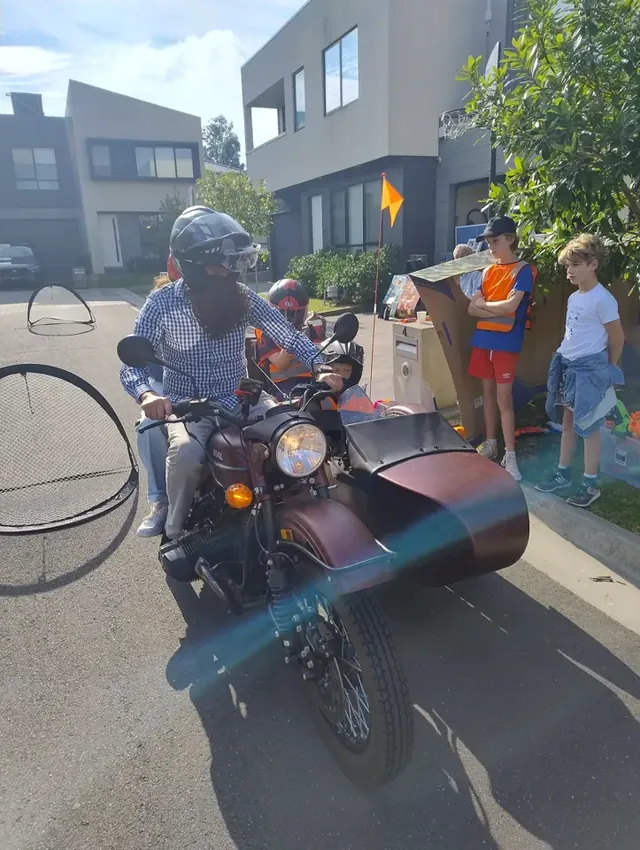 Sidecar at a neighbourhood celebration